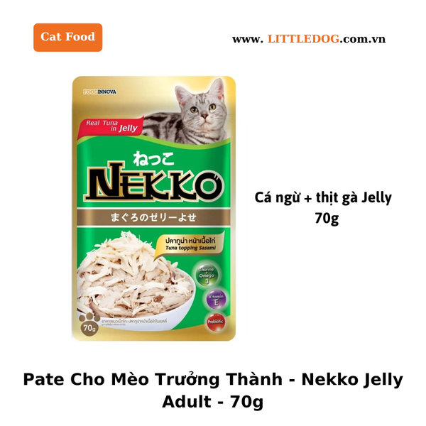 Pate Mèo Nekko Dạng Sốt Jelly Adult Gói/70g