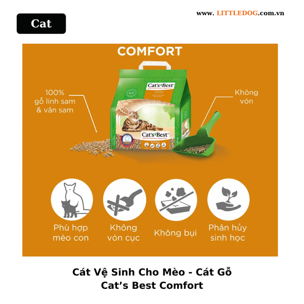 Cát Vệ Sinh Cho Mèo - Cát Gỗ Cat’s Best Comfort 4.3kg