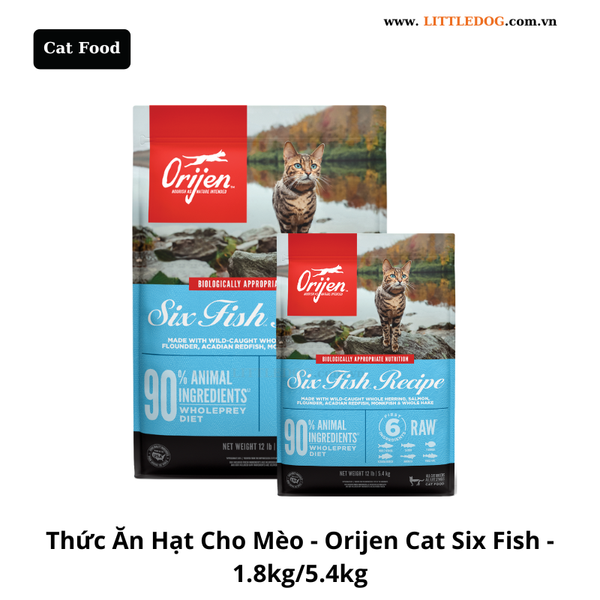 Thức Ăn Hạt Cho mèo - Orijen Cat Six Fish - 1.8kg/5.4kg
