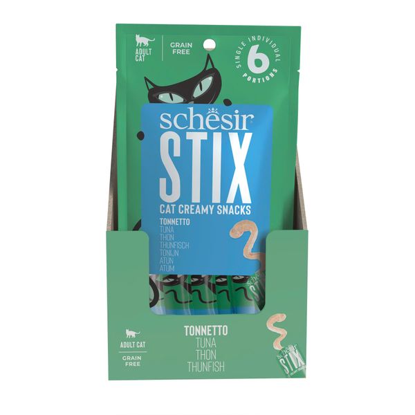 Que Súp Thưởng Mèo Schesir Stix – Thưởng Mềm Dạng Kem Dành Cho Mèo (6x15g)