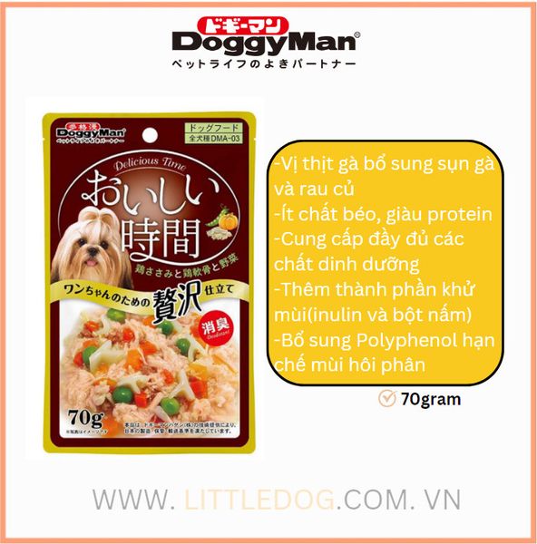 DOGGYMAN PATE CHO CHÓ VỊ GÀ, SỤN GÀ VÀ RAU CỦ - CHICKEN, CHICKEN CARTILAGE AND VEGETABLES