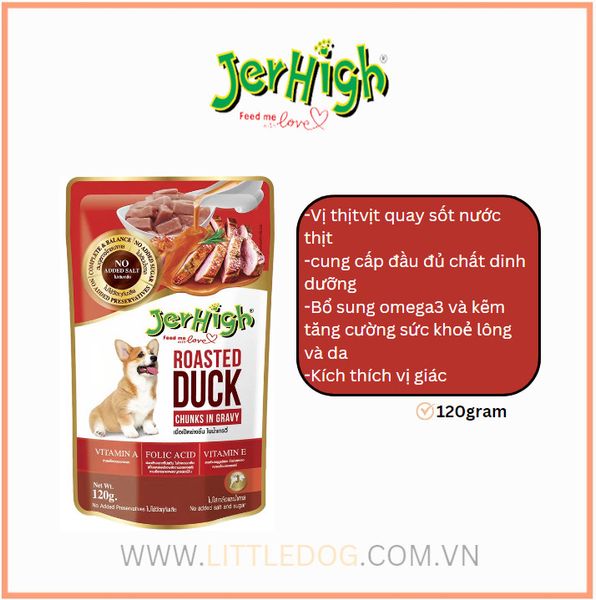 Jerhigh Pate Vị Vịt Nấu Sốt - Duck in Gravy 120g