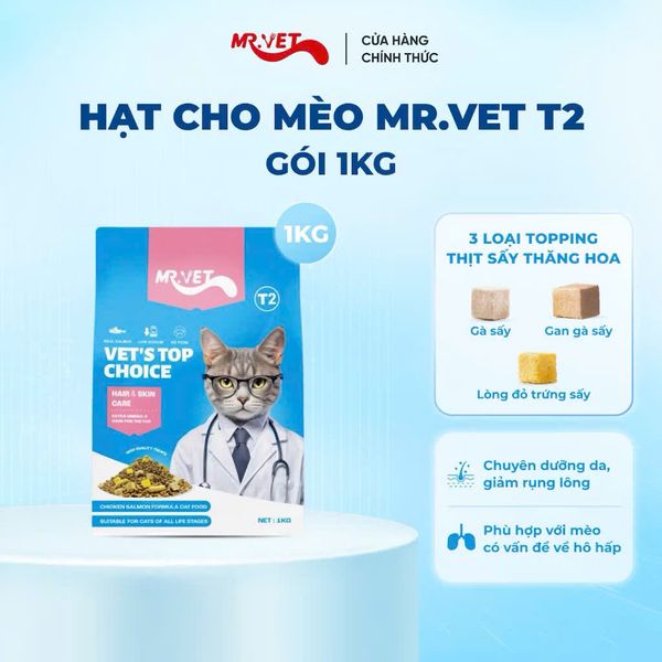 MR.VET T2 – Thức Ăn Mèo Cao Cấp (1kg)