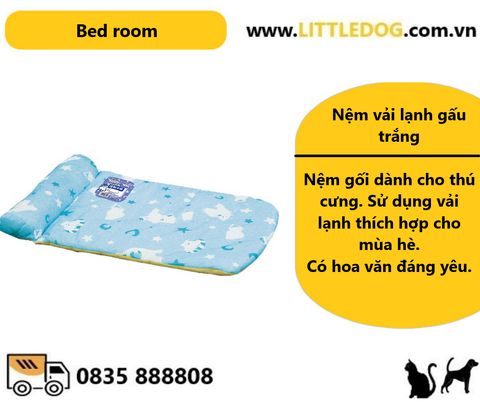 DOGGYMAN NỆM VẢI LẠNH HỌA TIẾT GẤU TRẮNG - CUSHION FOR DOG, CAT