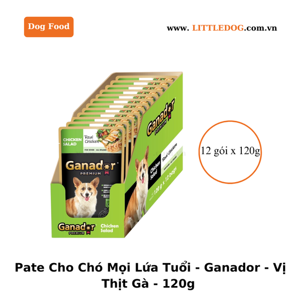 Pate Cho Chó Mọi Lứa Tuổi - Ganador - Vị Thịt Gà - 120g