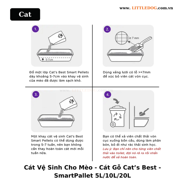 Cát Vệ Sinh Cho Mèo - Cát Gỗ Cat’s Best - SmartPallet 5L/10L/20L