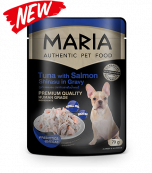 MARIA Pate Chó Vị CáNgừ&CáHồi-Dog Tuna,Salmon Shirasu in Gravy 70g