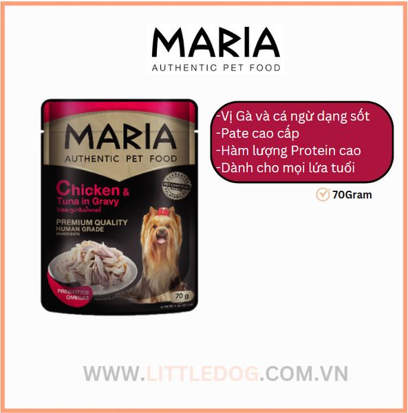 MARIA Pate Chó Vị Gà&CáNgừ-Dog Chicken,Tuna in Gravy 70g