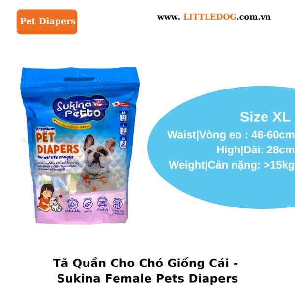 Tã Quần Cho Chó Cái - Sukina Petto - Female Pet Diaper ( XSSS-XL)