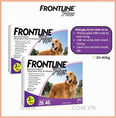 Frontline Plus Nhỏ Gáy Trị Bọ Chét & Ve Cho Chó 20 - 40kg