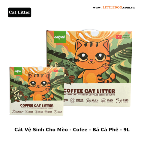 Cát Vệ Sinh Cho Mèo - Catfee Litter - Cát Làm Từ Bã Cà Phê - 9L