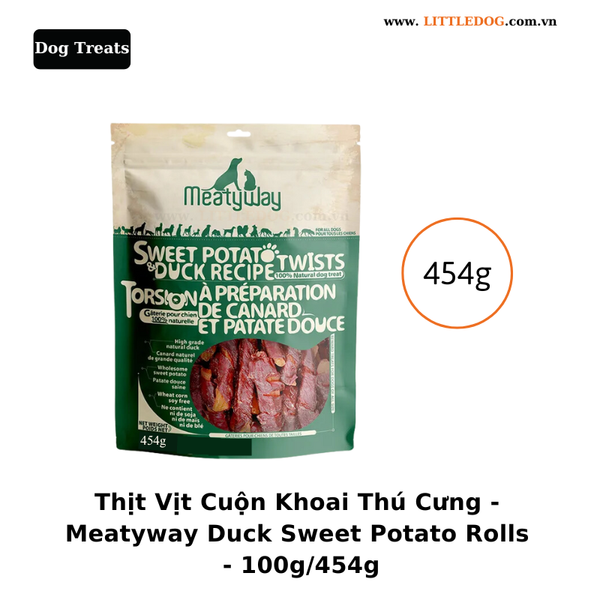 Thịt Vịt Cuộn Khoai Cho Thú Cưng - Meatyway Duck Sweet Potato Rolls - 100g/454g