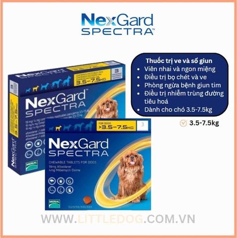 Nexgard Spectra Trị Ve & Sổ Giun Cho Chó (3.5-7.5kg)