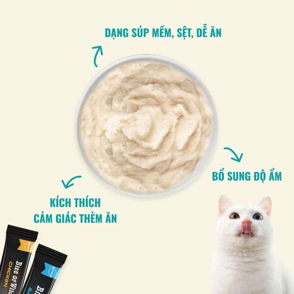 Súp Thưởng Cho Mèo Bite of Wild - Gà & Cá Hồi - (4 x 15g)