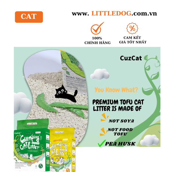 Cát vệ sinh hữu cho cơ cho mèo- Cuzcat- 6L