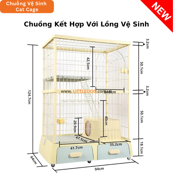 Chuồng Mèo Cao Cấp - 2 tầng / 3 tầng