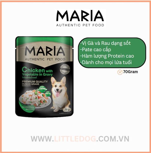 MARIA Pate Chó Vị Gà&RauCủ-Dog Chicken&Veget in Gravy 70g