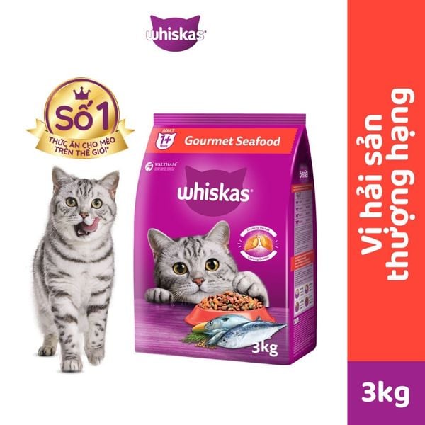 Thức ăn hạt khô Whiskas cho Mèo trưởng thành 3kg