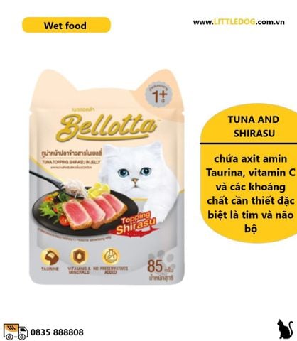 BELLOTTA VỊ CÁ NGỪ&SHIRASU- TUNA&SHIRASU IN JELLY 85g