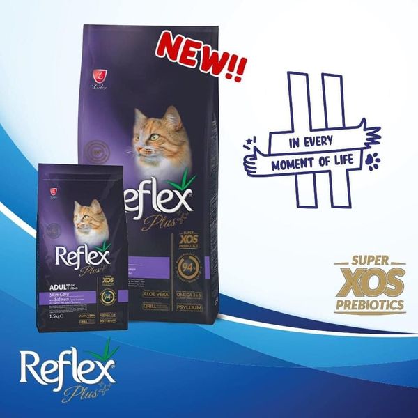 Reflex Plus Skin Care With Salmon - Thức ăn khô cho Mèo Chăm Sóc, Tái Tạo và Phục Hồi Lông Da