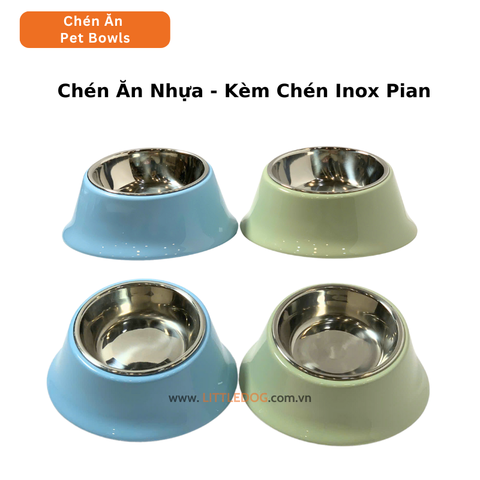 Chén Ăn Thú Cưng Kết Hợp Inox Cao Cấp - Pian