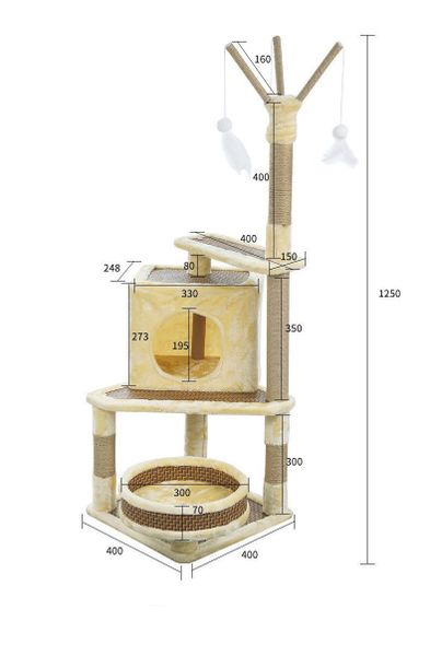 Trụ Cào Mèo YC Vàng - YC Cat Tree Yellow YM-3