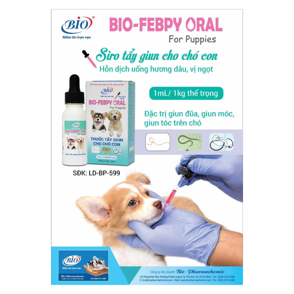 Bio-Febpy Oral Thuốc Tẩy Giun Cho Chó Con - 20ml