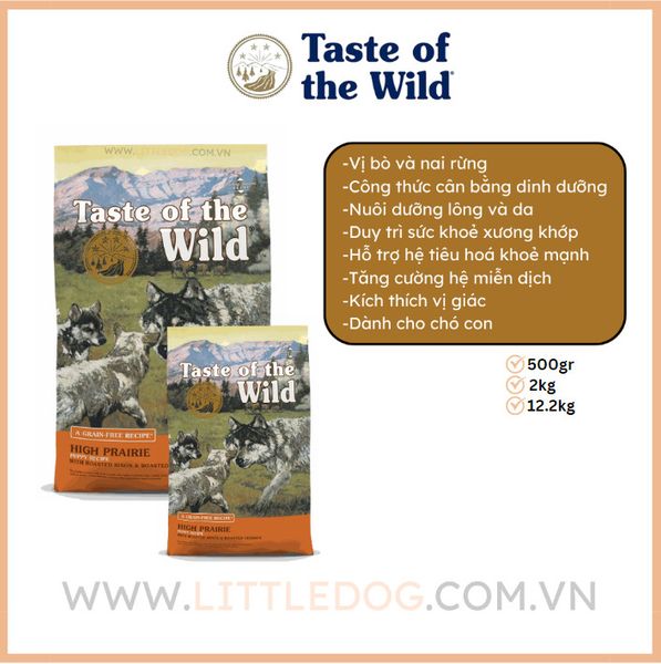 Taste Of The Wild Dog High Prairie Puppy 2kg - Chó Con Vị Bò&Nai Rừng