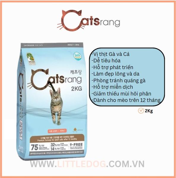 Thức Ăn Hạt Cho Mèo Trưởng Thành - Catsrang Adult - 1.5kg