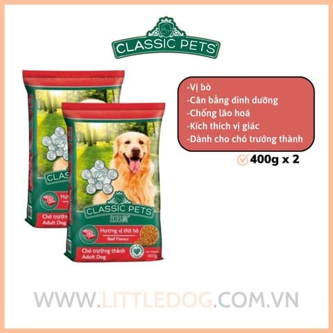 Classic Pet Cho Chó Trưởng Thành - Adult Beef 800g