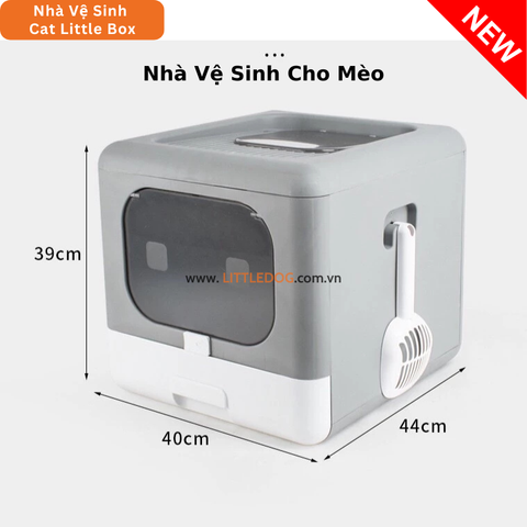Nhà Vệ Sinh Cho Mèo Size Lớn 2 Cửa - Ngăn Kéo Dưới - Có Thể Gấp Gọn