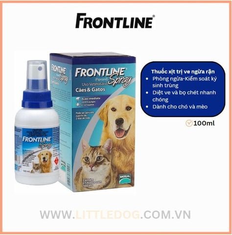 Frontline Thuốc Xịt Trị Ve & Ngừa Rận Cho Chó Mèo 100ml