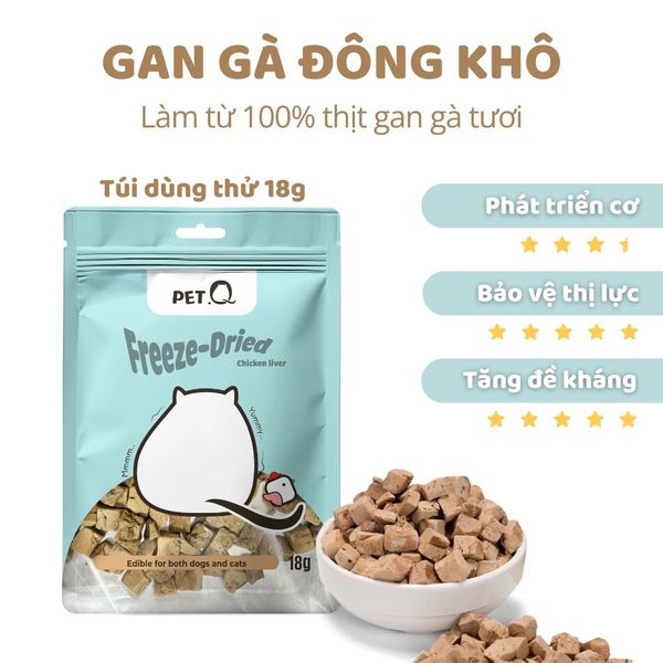 Pet Q - Thịt Sấy Lạnh Nhiều Vị Cho Chó Mèo