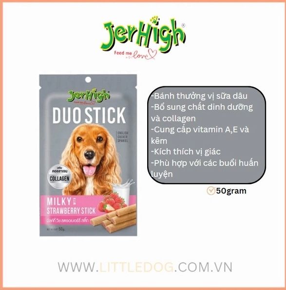 Jerhigh Dou - Bánh Thưởng Mềm Có Nhân Nhiều Vị Cho Chó 50g
