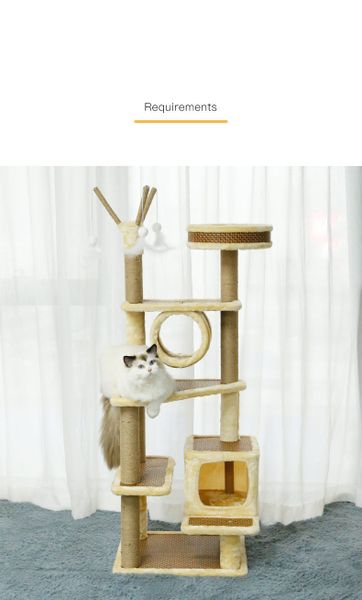 Trụ Cào Mèo YC Vàng - YC Cat Tree Yellow ZY-3