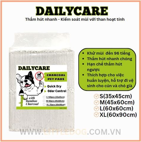 Tã lót sàn Daily Care than hoạt tính - Daily Care Charcoal Pet Pad
