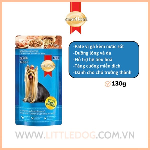 Smartheart 130g Pate thịt gà nấu xốt | Adult Chicken&Liver Jelly