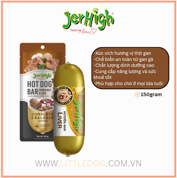 Jerhigh Xúc Xích Gan 150g | Hot dog bar Liver