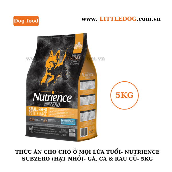 Thức Ăn Hạt Cho Chó Ở Mọi Lứa Tuổi (Hạt Nhỏ) - Nutrience Subzero Small Breed - Vị gà, Cá và Rau Củ Tự Nhiên - 500g/2.27kg/5kg