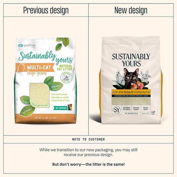 Cát Vệ Sinh Hữu Cơ Hạt To Petfive Sustainably Yours – Multi-Cat (5.9KG)
