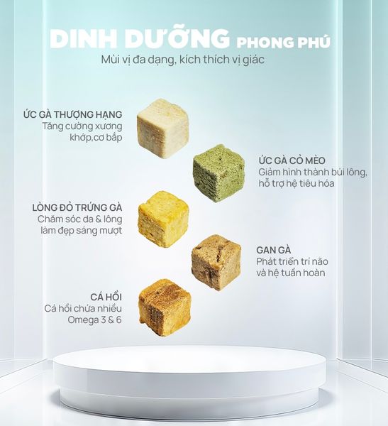 Pet Q - Thịt Sấy Lạnh Nhiều Vị Cho Chó Mèo