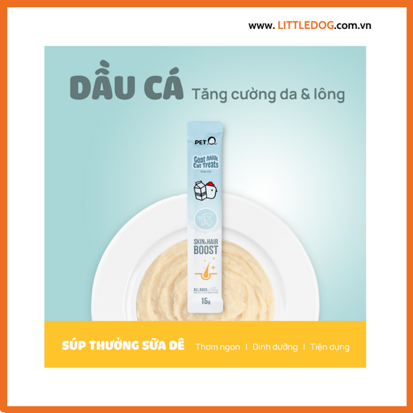 PetQ - Súp Thưởng Sốt Dinh Dưỡng Sữa Dê cho Mèo