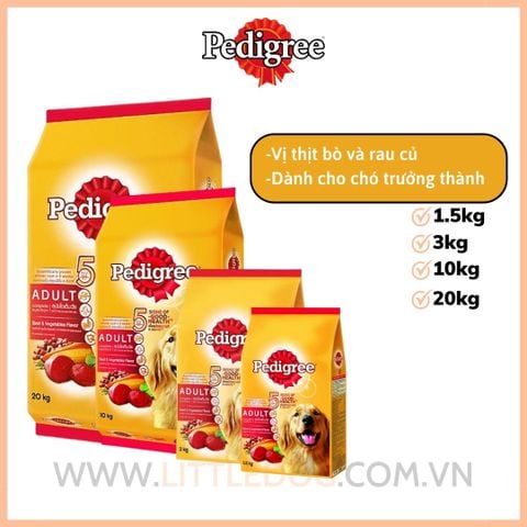 Pedigree-Hạt Khô Cho Chó Trưởng Thành-Bò&Rau Củ 20kg