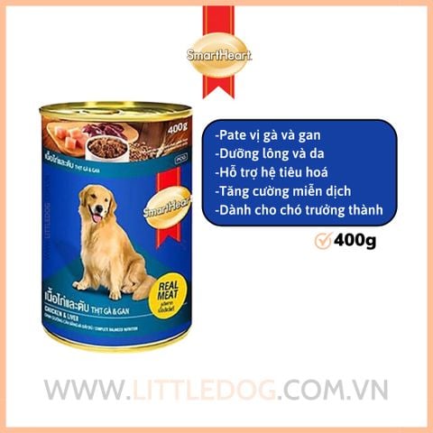 Smartheart Pate Vị Thịt Gà Và Gan - Chicken&Liver For Adult Dog 400g