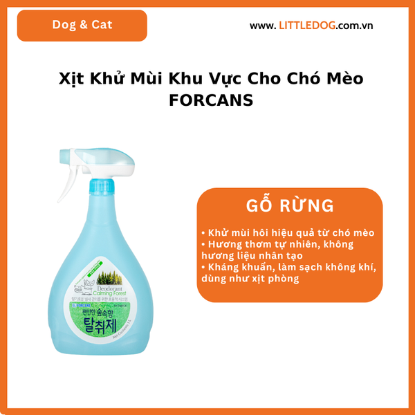 Xịt Khử Mùi Khu Vực Cho Chó Mèo Forcans Hàn Quốc – Chai 1L