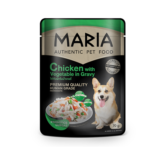 MARIA Pate Chó Vị Gà&RauCủ-Dog Chicken&Veget in Gravy 70g