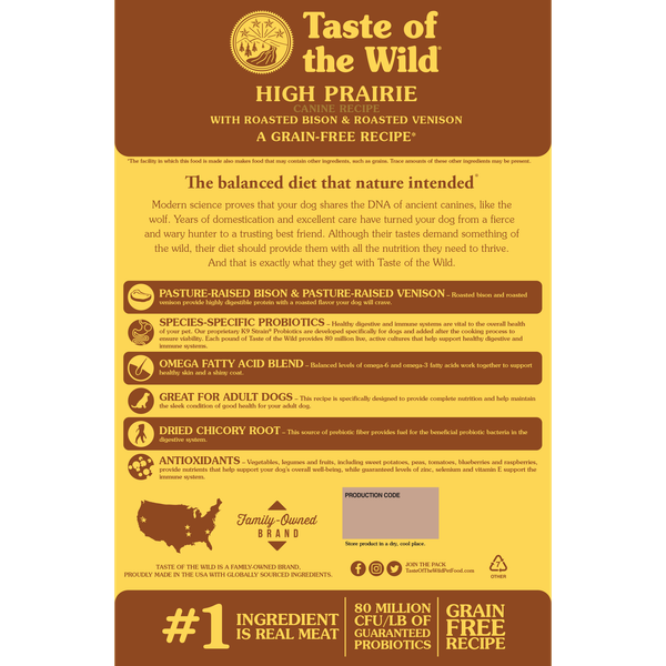 Taste Of The Wild Dog High Prairie 2kg - Vị Bò&Nai Rừng