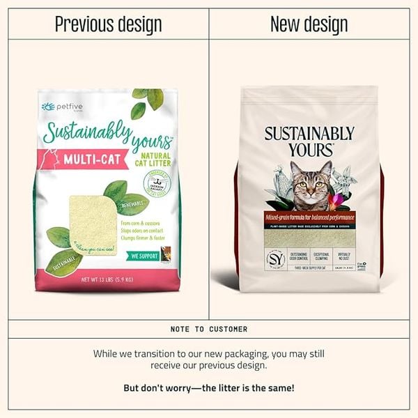 Cát Vệ Sinh Hữu Cơ Hạt Phối Trộn Petfive Sustainably Yours – Túi 5.9KG