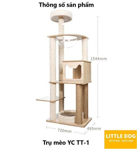 TRỤ MÈO CÀO YC TT-1 - YC CAT TREE TT-1 (720x495x1544 mm)