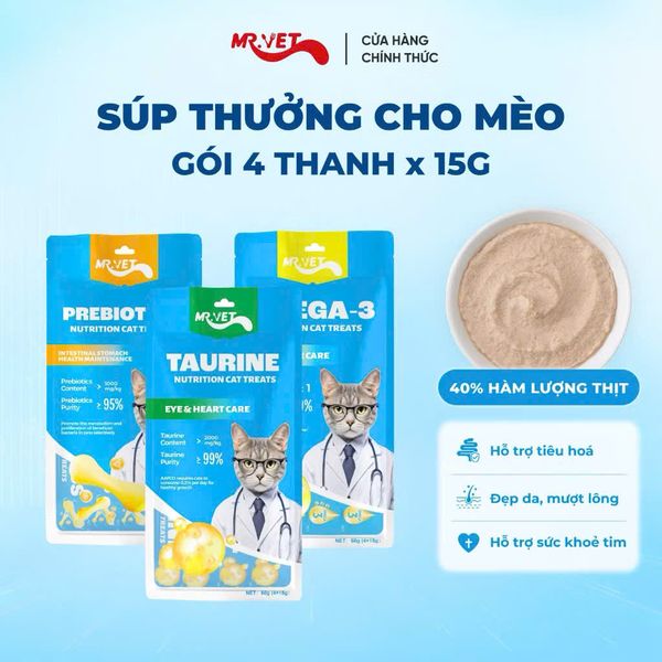 Súp Thưởng MR.VET – Bổ Sung Dinh Dưỡng Cho Mèo (4x15g)